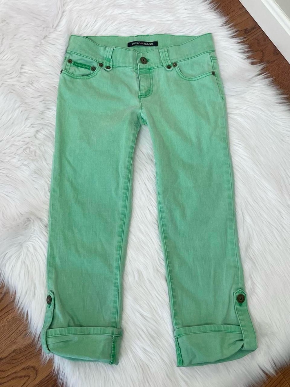 Vintage Y2K seafoam green capris by DKNY